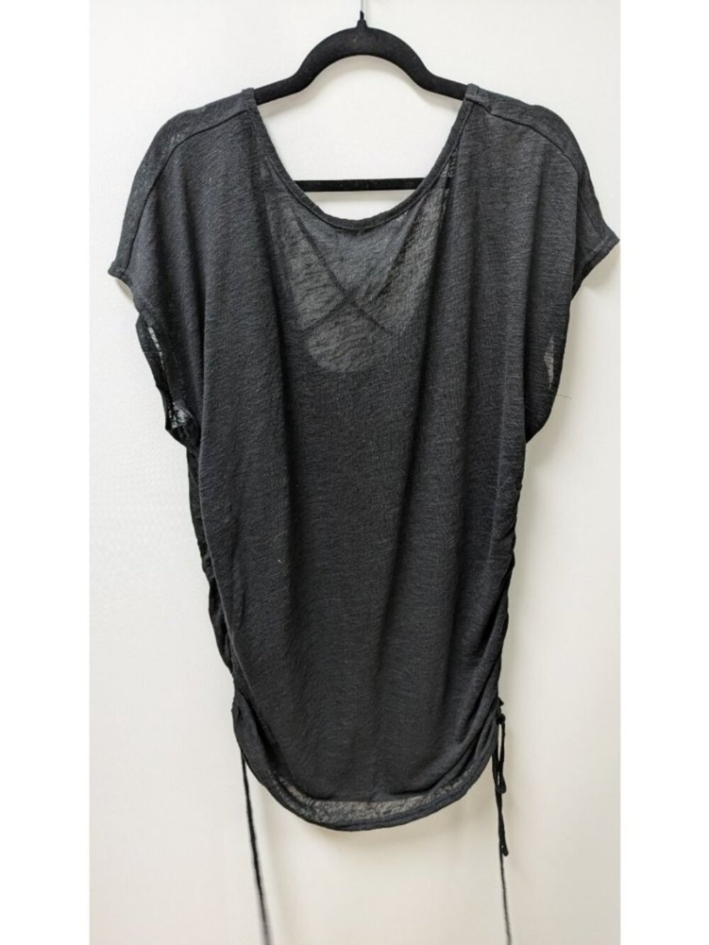 VICI Black Crossback Drawstring Swim Sheer Coverup Dress